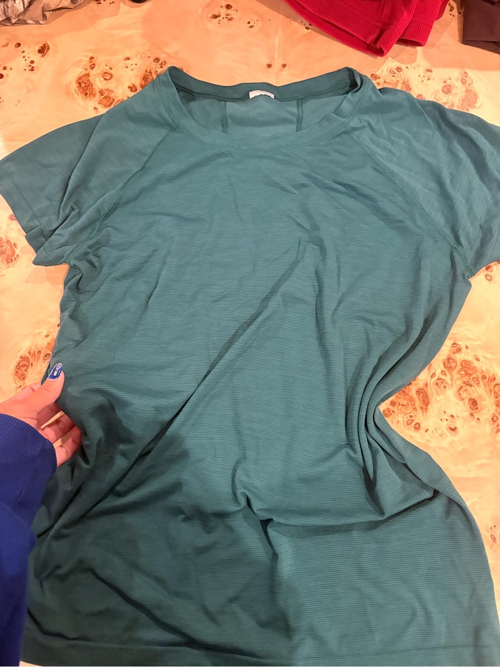 Athleta Teal Short Sleeve Crewneck Tee